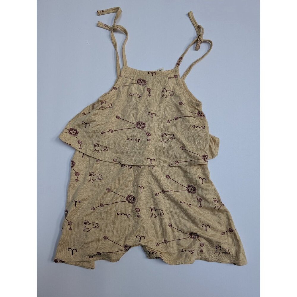Kate Quinn Bamboo Aries Ruffle Shortie 3-6 Baby Romper Zodiac Signs